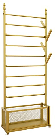 Geschenkband Regal, Schleifenband Halter Geschenkpapierhalter Für Den Boden Schwarz Gold Weiß, Abnehmbare 9-Regal Geschenkpapier Mit Bändern Korb Für Einzelhandel, Handwerk Zimmer, Schmiedeeisen (Col