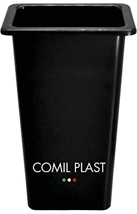 Comill Plast | Portafiori in plastica per Vaso da cimitero Rettangolare Colore Nero, Altezza 16 cm, Lati 8 cm x 5 cm