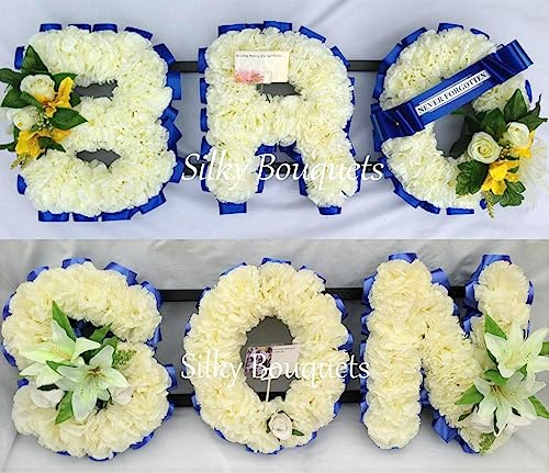 Silky Bouquets Son Bro Artificial Silk Funeral Flower Tribute Package Pair Name