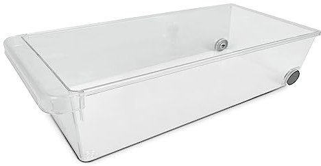 TIENDA EURASIA - Cajon para Frigorifico Transparente, con Tirador y Ruedas, Almacenamiento para Nevera, Frutas, Verduras, Alimentos, para Congelador (11x37x10 cm)