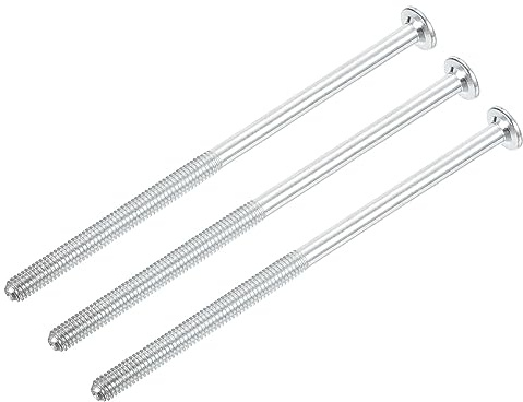 QUARKZMAN M6 x 120mm Cruciforme Plat Tête Boulon Vis x 3PCS Inox Acier Fraisée Tête plate Machine Vis pour Meubles Ménage Appareils électroménagers (Argenté)