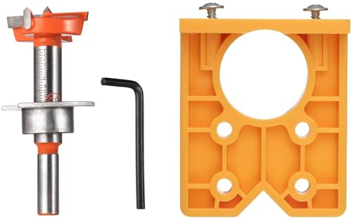 YoiYee 35mm Cabinet Hinge Installation Kit with Forstner Bit and Drill Guide, Concealed Hinge Jig for Woodworking