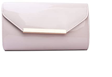 RajoNN Umhängetaschen Damenmode Abendtasche Weibliche Hochzeit Clutch Party Flap Bag Für Damen Kette Umhängetasche Einfarbige Handtaschen Geldbörse Handtasche (Farbe: Hellgrau)