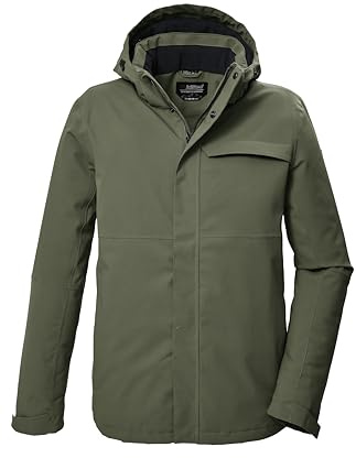 killtec Uomo Giacca funzionale/giacca outdoor con cappuccio senza zip KOW 5 MN JCKT, oliv, S, 41844-000