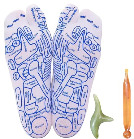 Reflexology Socks with Acupressure Pen, Massagesocken Druckpunkt-socken für Fuß-reflexzonen-massage, Acupressure Reflexology Foot Massage Socks with Massage Tools (1 pair, Frauen (35-39))