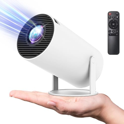 Mini Projector, Portable Projector with WiFi6 BT 5.0 Android 11, 4K 1080P Support Projector, Auto Horizontal Correction,180°Rotatable Outdoor Home Movie Projector Compatible with Phone