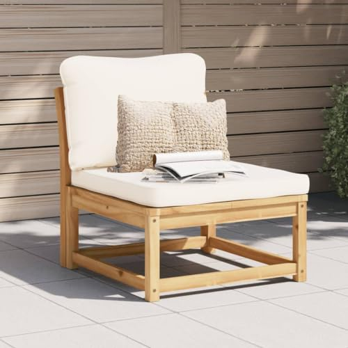 HEFZGDB Gartensofa mit Kissen Massivholz Akazie Balkon Sofa Gartenmöbel Lounge Sofa Outdoor Geeignet für Terrasse, Pool und Garten.