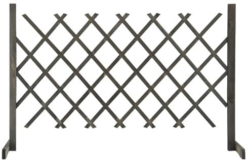 qohoio Clôture en Treillis de Jardin Gris 120x90 cm Bois de Sapin Barriere Jardin Exterieur,Barriere Jardin,Portillon Grillage