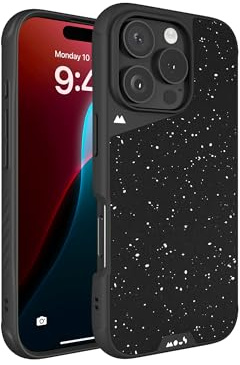 Mous for iPhone 16 Pro Max Case MagSafe Compatible - Limitless 6.0 - Speckled Black Fabric - Protective Shockproof Phone Cover