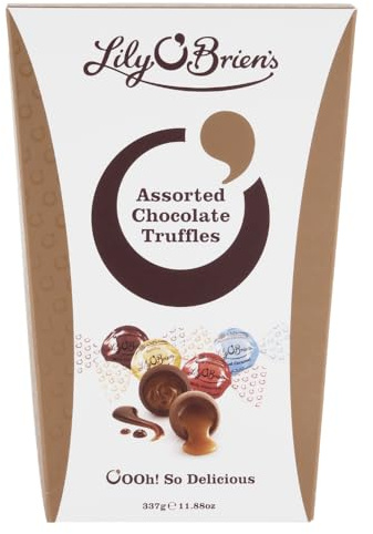 Lily O’Brien’s Assorted Chocolate Truffles 337g - Milk, Dark, Salted Caramel & Vanilla truffles - Gift, Sharing, Birthday, Celebration, Thank you, Treat