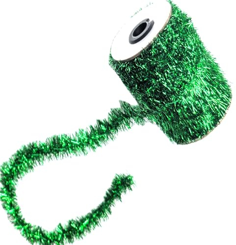 75Feet Christmas Tinsel Garland Christmas Thin Glitter Metallic Twist Tinsel Xmas Glitter Garland Ribbon Decorations for Christmas Tree Birthday Party Wedding Gift Wrapping Decorations