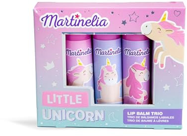 MARTINELIA - Trio Baumes à Lèvres Licorne Pour Enfants - Assortiment de 3 Baumes à Lèvres - Sticks à Lèvres Hydratants - Cadeau Fille