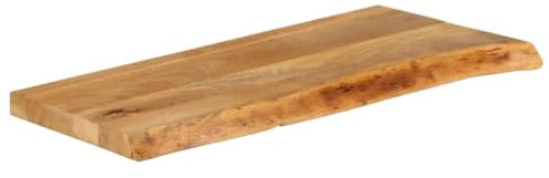 Generisch Tischplatte mit Baumkante 90x30x2,5 cm Massivholz Mango,jiangboyue-370431