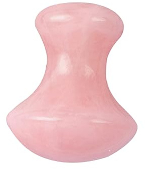 Rosa Pilzmassagestein mit Schabfunktion, Glatte Stein Nadel Ausführung | 1 Stück, Ovale Form, für Spa und Kopfhautpflege Geeignet, Sanfte Massagehilfe