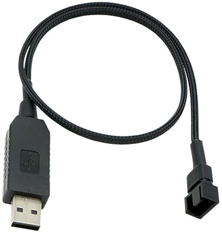 YTgilo Adaptador USB de malla trenzada USB a 4 pines Boost Cable Wrap Mesh 12V USB Cable adaptador de computadora Ventilador para cable de alimentación, consola de juegos, receptor AV, enrutador de