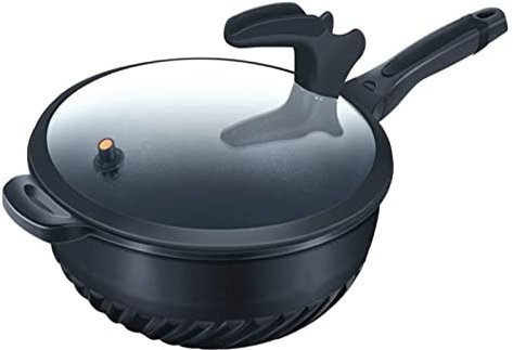 KHYTEBV Wok Pan Pan Frying Pan with Lid Non-Stick Frying Pan with Lid Domestic Smoke-Free Pan Kitchen Cookware Wok Lid