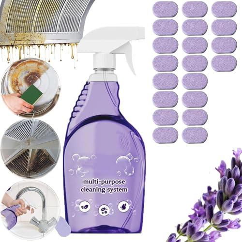 Nuroclean Spray,Nuroclean Cleaner,All-Purpose Cleaning Spray With Concentrated Cleaning Tablets,Multi Purpose Cleaning Spray,Stain Removal (1 Bottle+20 Cleaning Tablet)