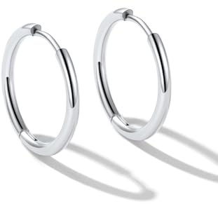 U7 Huggie Creolen für Damen Herren mini Hoop Ohrringe 8/10 / 12/14 /16 mm Chunky kleine Kreolen Edelstahl Ohrschmuck Accessoire