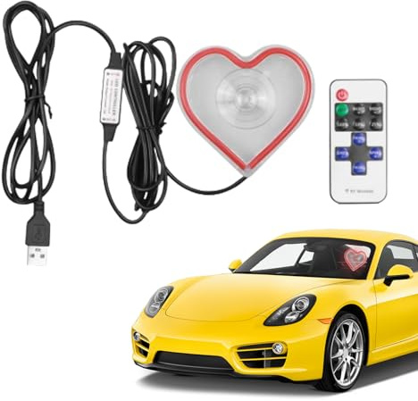 jamgeery Éclairage Ambiance Voiture - Lumière d'Ambiance en Forme de Cœur pour Fenêtre,Décoration intérieure Automobile au néon pour Tableau de Bord Coffre fenêtre entrée Nuit Romantique fêtes
