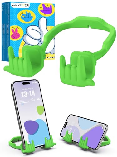 Stocking Stuffers for Teens Boys Girls Cell Phone Stand: Upgrade Adjustable Rock On Lazy Phone Holder for Desk Adults Men Women Gifts for Christmas Birthday Funny Cool Gadgets Ideas (Avocado Green)