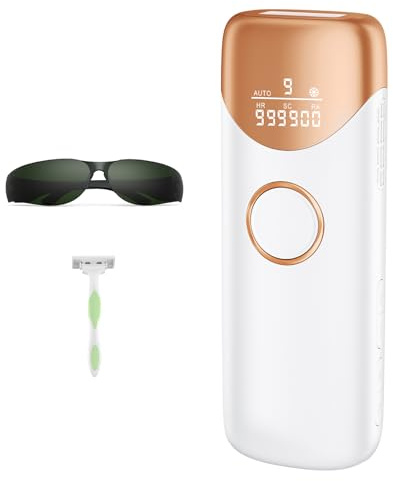 IPL Épilateur Lumière Pulsée avec Fonction de Refroidissement, 9 Niveaux D'énergie Réglables, Onde Lumineuse Rouge de 600 à 1200 NM, 999900 Flashs, Épilation à Lumière Pulsée pour Femmes