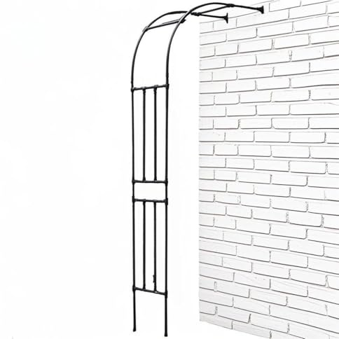 Treillis mural demi-latéral pour plantes grimpantes, pergola en métal noir pour roses et vignes, robuste et léger, décoration de patio (0,5 m de large)