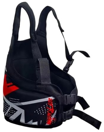 KiBcsLic Paracostole Kart per Bambini in Materiale Poliestere, Gilet Protettivo Con Cinghie E Fibbie Regolabile, Corpetto Paracostole Da Karting per Protezione Torace, Vita E Costole, Rosso
