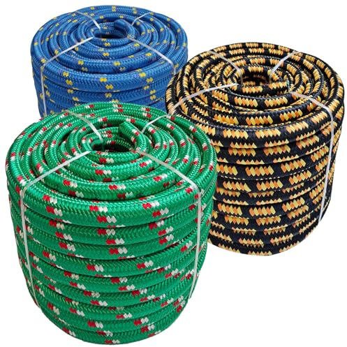 KARAT Polypropylenseil – 10mm 50m grün-rot, Seil UV-beständig & wetterfest – Outdoor PP-Seil für Garten, Camping, Boot & Landwirtschaft