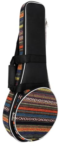 Mikinona Mandolinentasche Nationalstil mit Verstellbaren Trägern Gepolstert Robuster Schutz Praktische Hand Rucksackfunktion für Reisen und Sicheren Instrumententransport