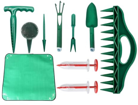 Utensili da Giardinaggio Manuale | Perforatore Del Terreno Manuale - Tappetino per Piante - Per Piantare, Seminare, Piantine, Verdure e Peperone, Fiori, Prato, Interni ed Esterni,