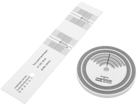 Aramox Stroboskop-Scheibe für Plattenspieler Zur Drehzahlkalibrierung, HiFi-Stroboskop-Drehzahlmessmatte für 33 und 45 U/min, mit Azimut-Winkelmesser, PVC, Passend für Alle Platte
