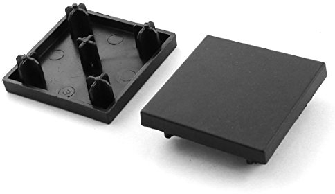 Sourcingmap 2Pcs 40mm x 40mm Square Black Extrusion End Cap for Aluminum Profile