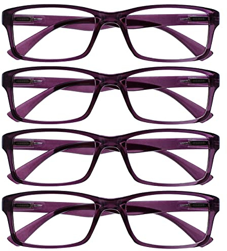 OPULIZE Die Lesebrille Unternehmen Lila Leser Wert 4er-Pack Herren Frauen UVR4092P +2,00