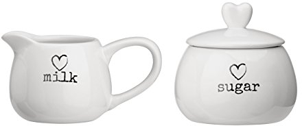 Premier Housewares Encanto azucarero y Jarra para Leche Juego, Blanco, Juego de 2