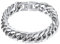 PROSTEEL Herren Armband Edelstahl Panzerkette Armband schwer Glieder Link Kettenarmband 21cm Armkette Armreif, 12mm Breit, silber