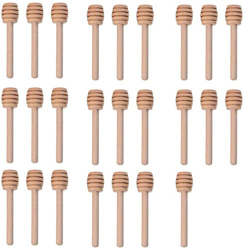 Istloho 25X Honiglöffel Honigheber Honigspirale Honigstab Schöpflöffel aus Holz für Honig Tragbare zum Hochzeit Geburtstag Babydusche Weihnachten Party, 8cm