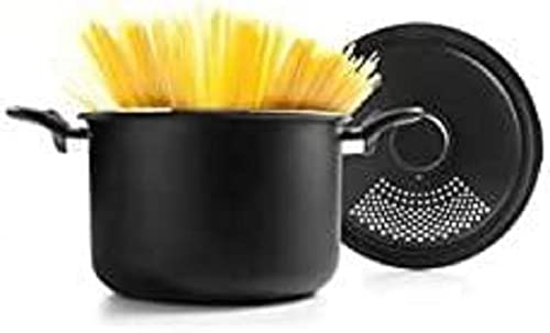 IBILI, Pentola da pasta con coperchio scolapasta 22 cm, alluminio, antiaderente, adatto a piani di cottura a induzione.