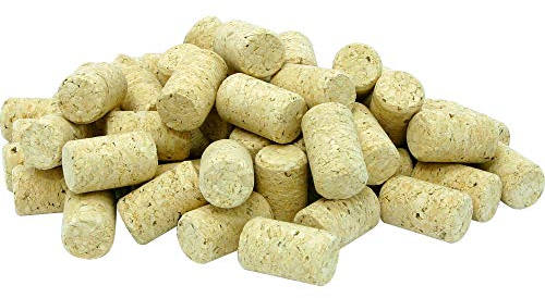 Browin 650210 Flaschenkorken, Presskork, natürlich, walzenförmig 2,4 x 2,4 x 3,8 cm, 100 St, Wood, Hellbraun