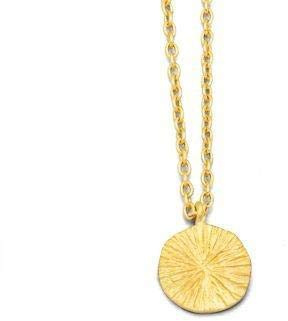 DUR Schmuck Damen Kette goldenes SONNENRAD, Silber 925/- vergoldet 42cm + 3 cm Verlängerung (K2543)