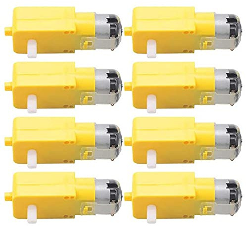 GUUZI 8 pièces TT DC Moteur de Boîte de Vitesses Double Arbre 3-6V Moteur à Engrenages pour Robot de Voiture Intelligent Arduino