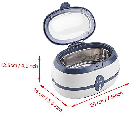 Nettoyeur à ultrasons ultra sonique pour bijoux - 600 ml - Machine de nettoyage professionnelle pour bijoux, pendentifs, lunettes, montres, pièces de monnaie, bagues de prothèse, montres, lunettes