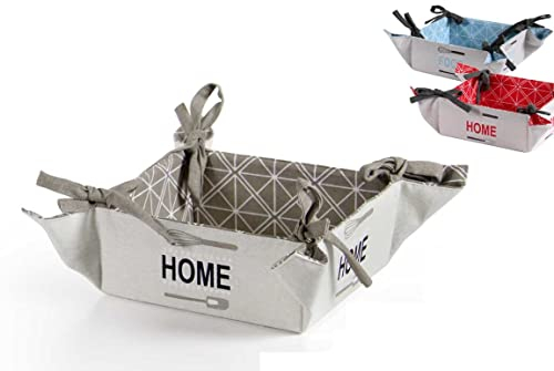 Utilissimi - Cestino per il Pane in Tessuto - Portapane Tavola 20x20x9 cm Decoro Home