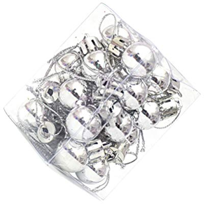 Milisten Weihnachtsanhänger Stück Mini- Weihnachtskugeln Bruchsichere Kugel Dekorative H?ngekugel für Christbaumschmuck Weihnachtsschmuck Silber 2 cm Weihnachtsdekoration
