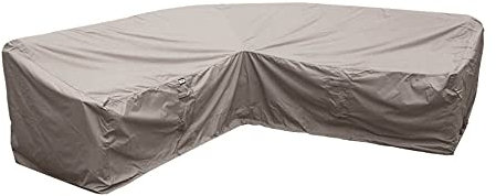 Raffles Covers Gartenmöbel Schutzhülle L-Form 240 x 240 H: 100/65 cm | Atmungsaktiv | Wasserdicht | UV - beständig | Doppelt genähte, PU-versiegelte Naht | Elastischer Kordelzug |
