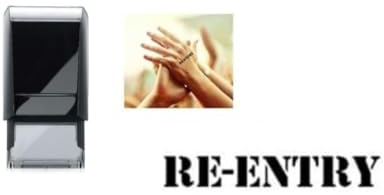 Re-Entry Hand Stamp - Suitable for Festivals, Parties, Pubs, Special Events - Exhibitions self Inking Black Stamp 28 x 6mm