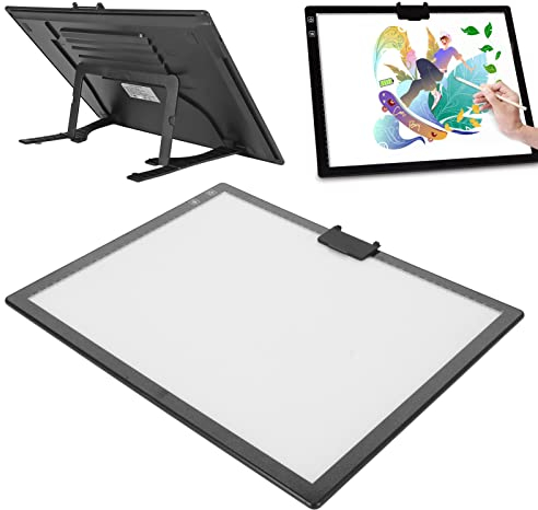 A3 Pauslichtbox, 6 Stufen und Stufenlos Dimmbares Lichtpad Zum Nachzeichnen, Kabellose Wiederaufladbare LED Lichttafel für Diamantmalerei, Skizzieren, Malen Usw