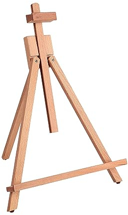 COOZEE 64 cm Buchenholz Staffelei - Tischstaffelei Verstellbar aus Holz A-Form - Tisch Staffelei Holzständer Stativ zum Kunst, Zeichnen, Malen, und Fotos Aufstellen