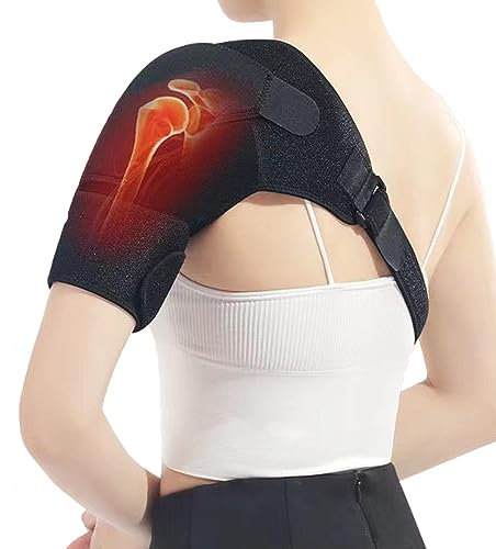 EvAnem Schulterstützbandage Mit Druckpolster Für Männer Und Frauen, Moxibustion Und Heißkompresse, Verstellbare Schulterbandage, Sehnenentzündung, Luxation, Passend Rechte Und Linke Schulter