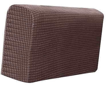 TOPBATHY 2 Stück Armlehnenbezüge Für Sofa Polyester Stretch Couch Bezug Dunkelbraun rutschfest Weich Langlebig Möbelschutz Fürs Wohnzimmer Und Büro