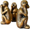 CDXHOME Juego de 3 estatuas de monos sabios – No escucha el mal, no ve el mal, no habla el mal – Figuras decorativas de resina de mono para el hogar y la oficina – Decoración artística para el hogar -